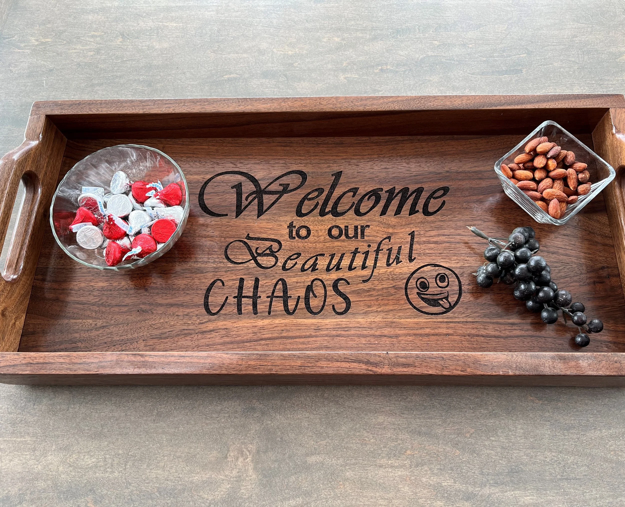 Walnut wood tray — RB Woodcraft Co